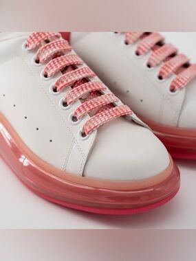 Alexander McQueen Larry Oversized Sneaker Rose Red White Clear NEW 37 7 FW105